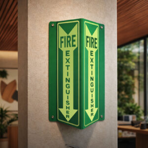 Acrylic Two-Way Fire Extinguisher Sign